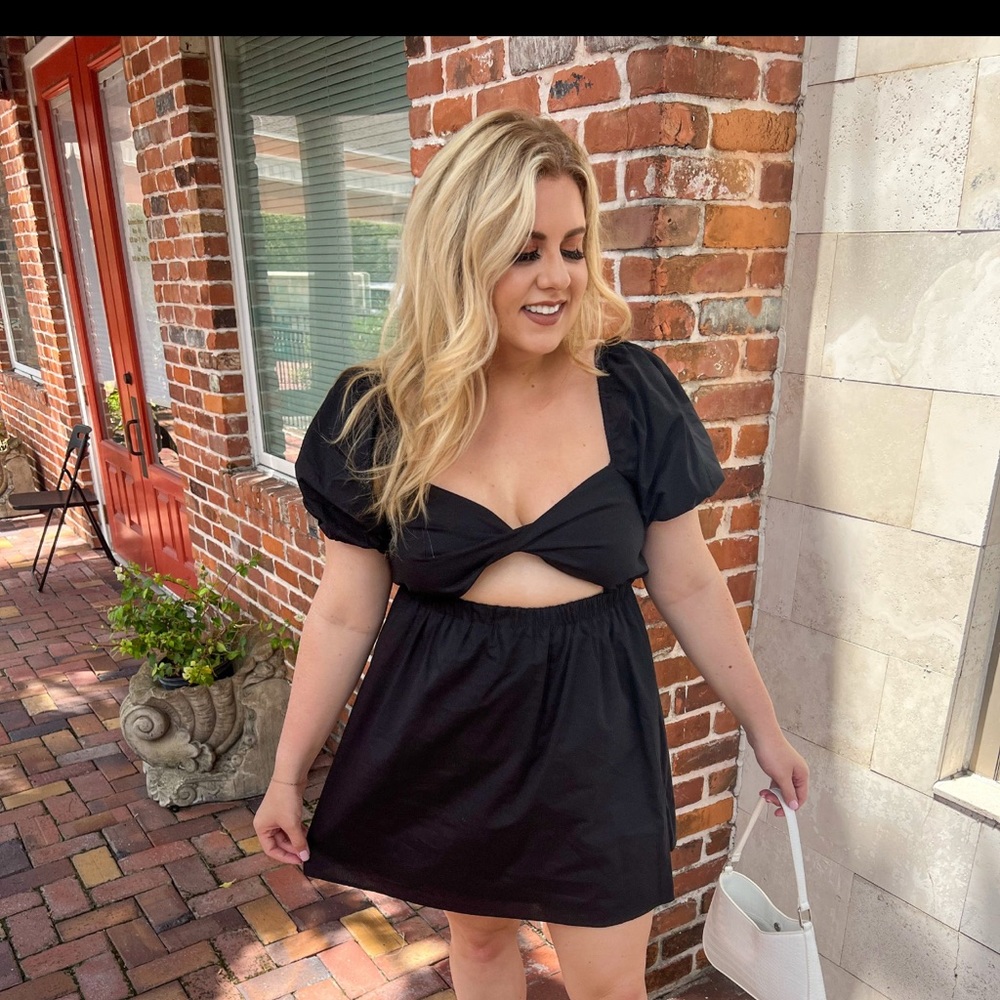black mini dress